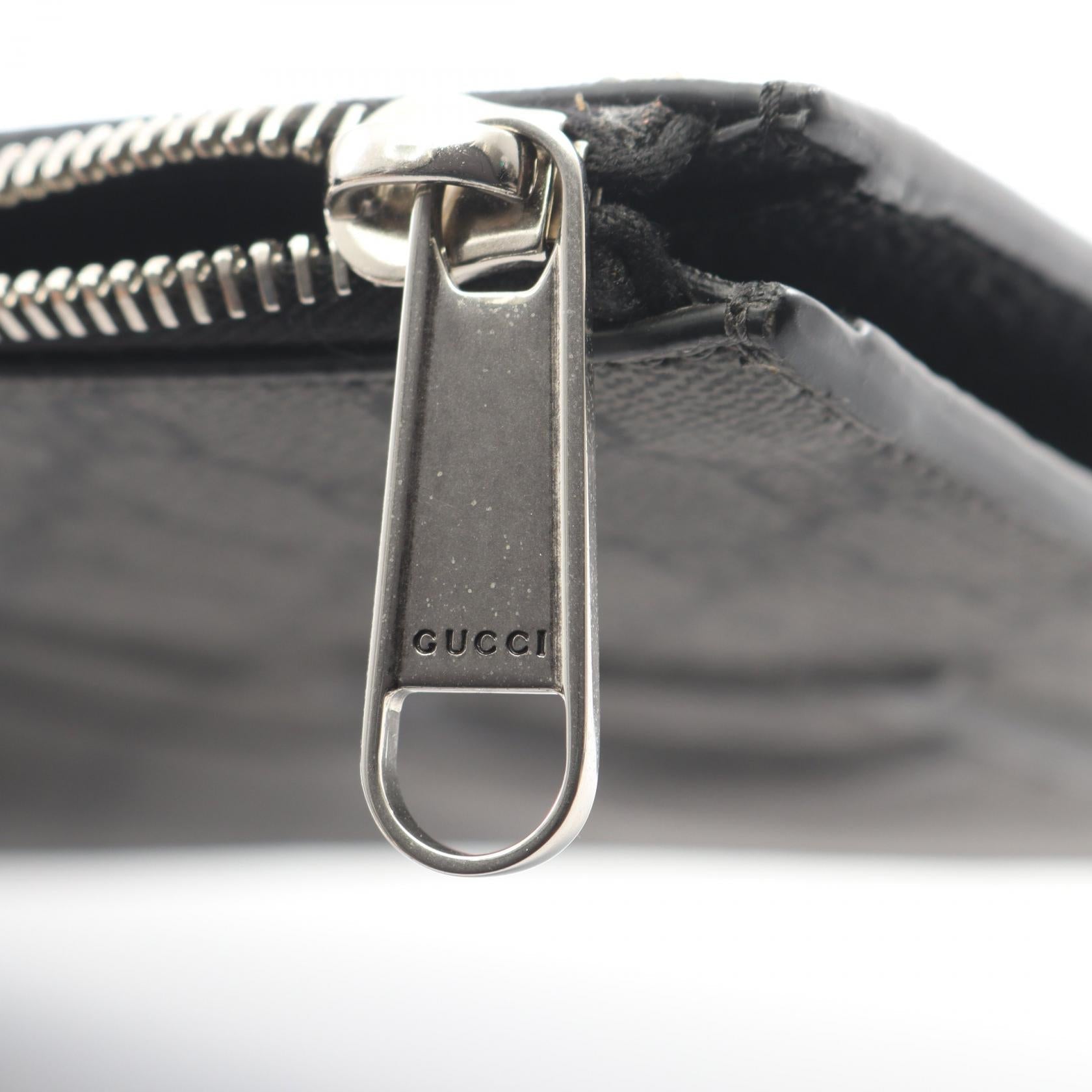 GUCCI Gucci Gg Supreme Business Bag Clutch Bag Gray/Black Pvc Coated Canvas×leather 768374 image 8
