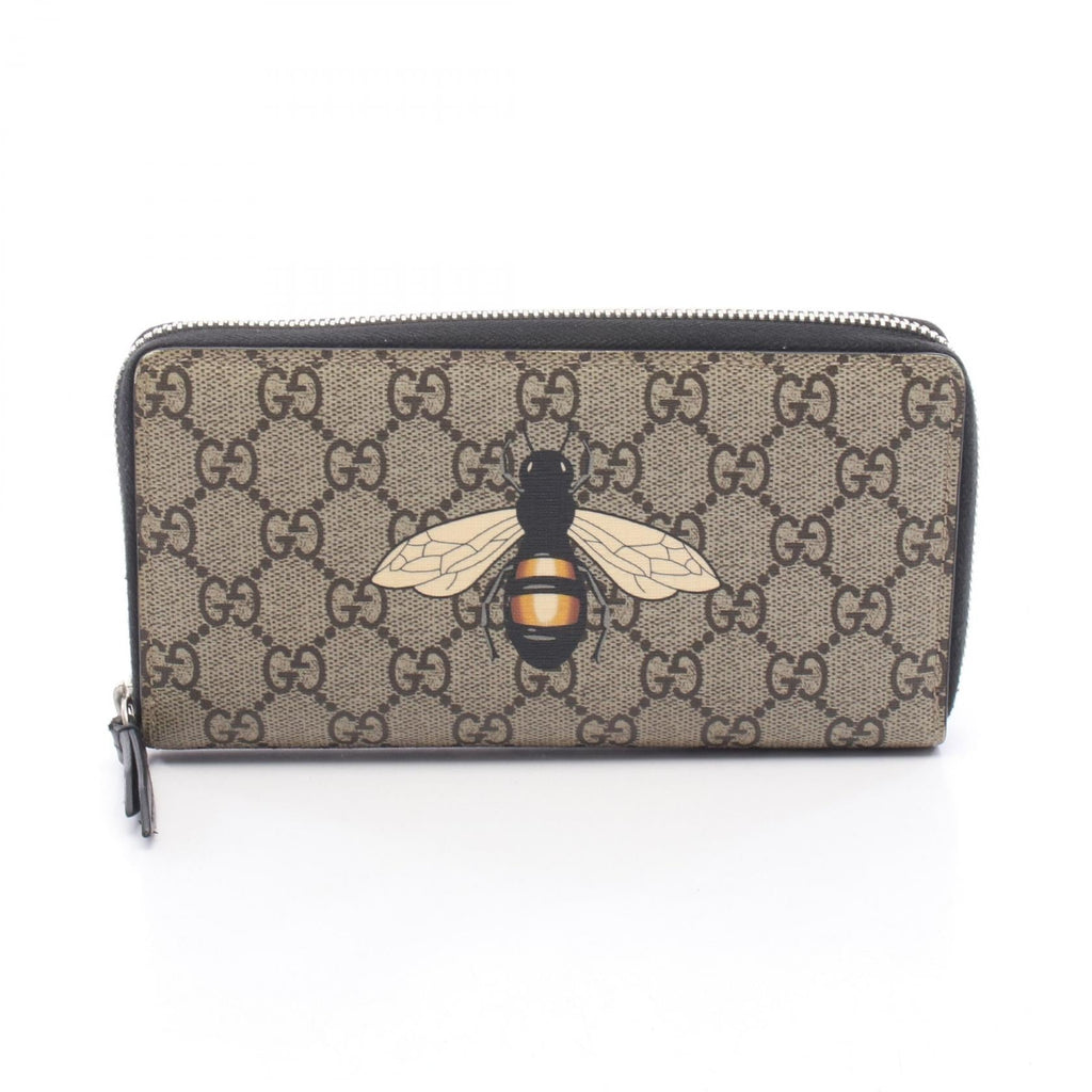 GUCCI Gucci Gg Supreme Bee Print Around Long Wallet Beige/Brown/Multicolor Pvc Coated Canvas×leather 451273 image 1