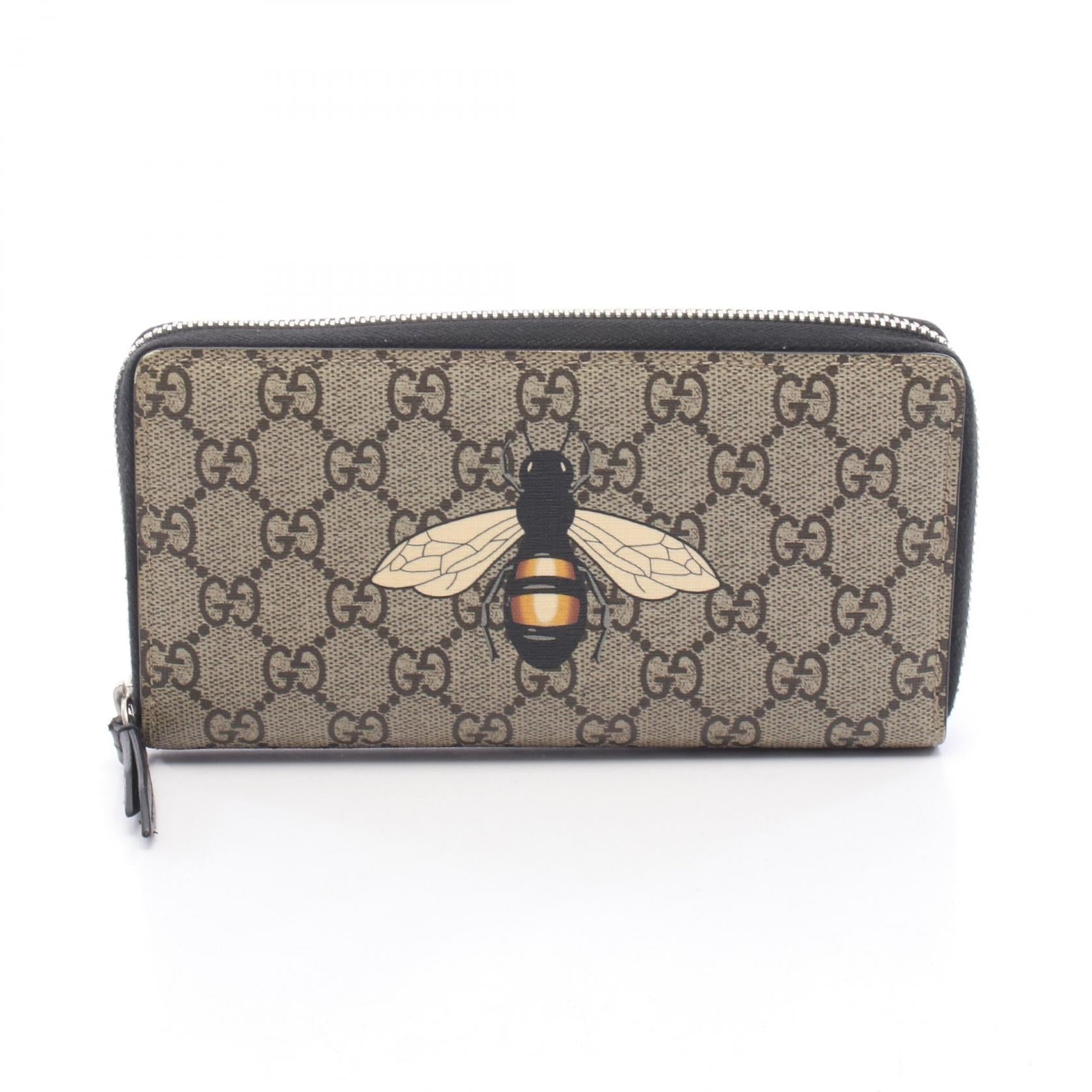 GUCCI Gucci Gg Supreme Bee Print Around Long Wallet Beige/Brown/Multicolor Pvc Coated Canvas×leather 451273 image 1