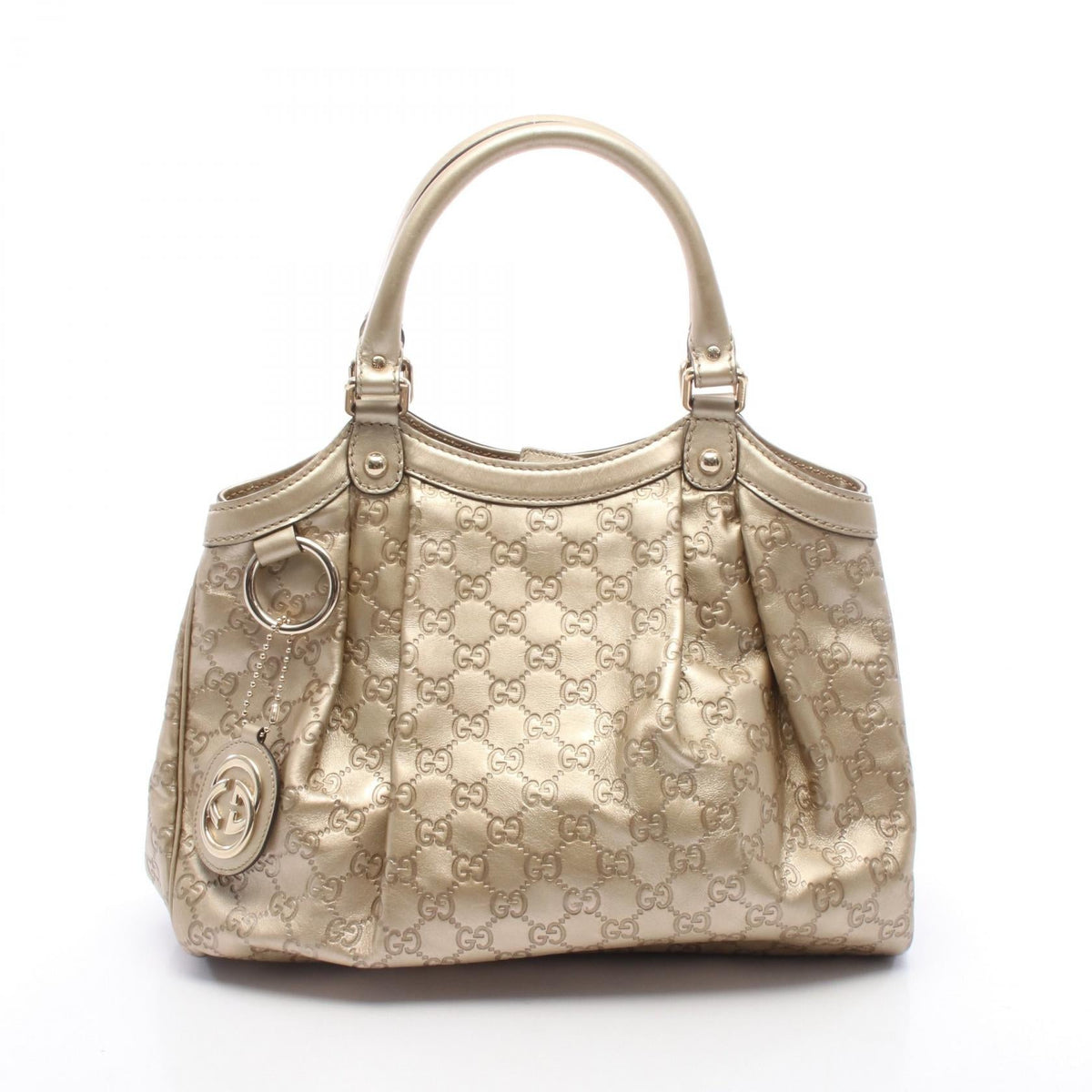 GUCCI Gucci Sookey Gucci Shima Handbag Gold Leather 211944 image 1