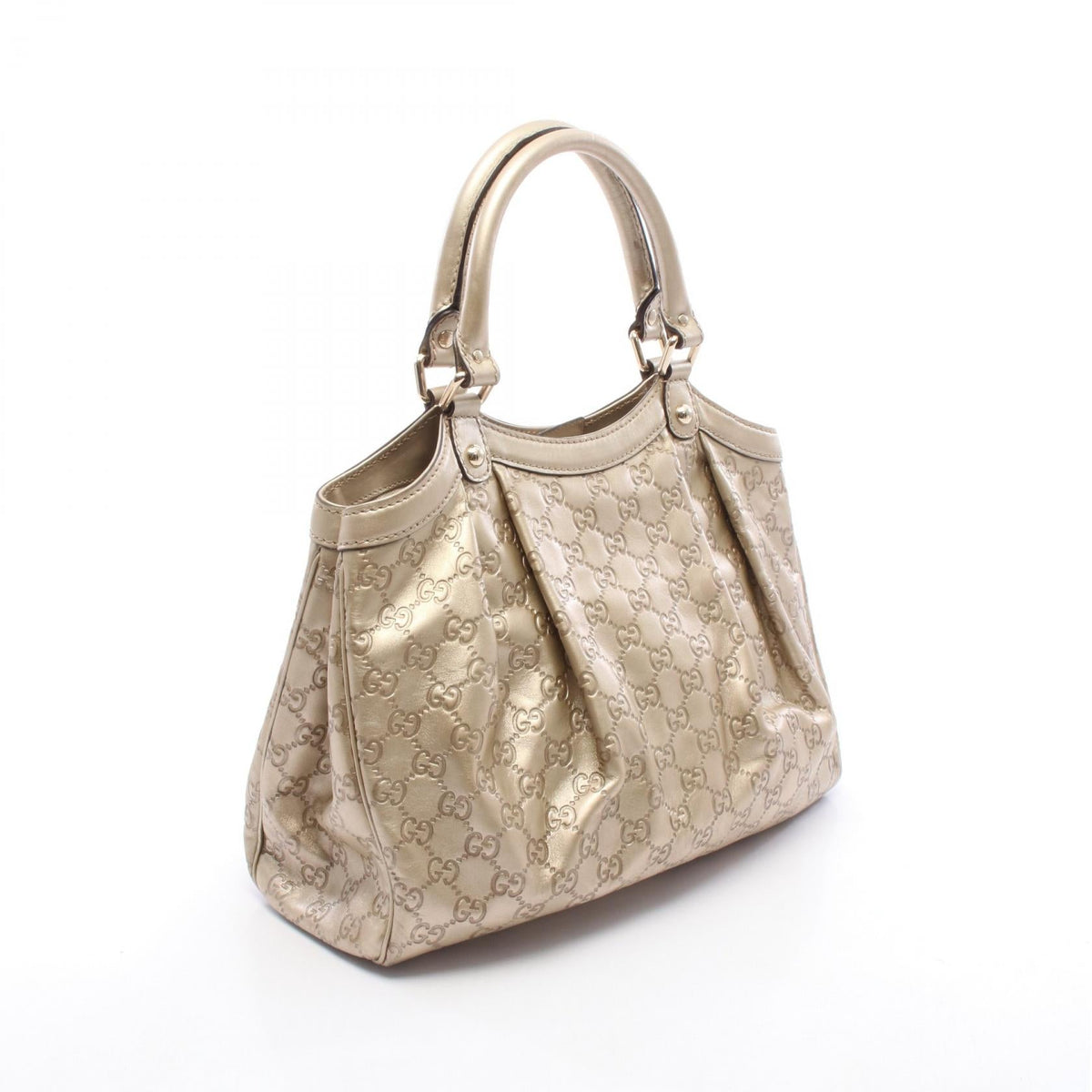 GUCCI Gucci Sookey Gucci Shima Handbag Gold Leather 211944 image 2