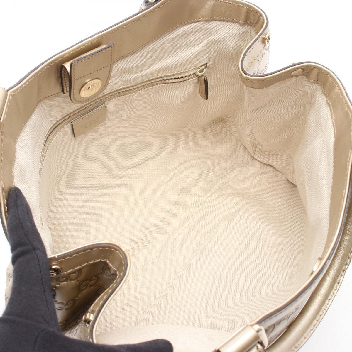 GUCCI Gucci Sookey Gucci Shima Handbag Gold Leather 211944 image 3