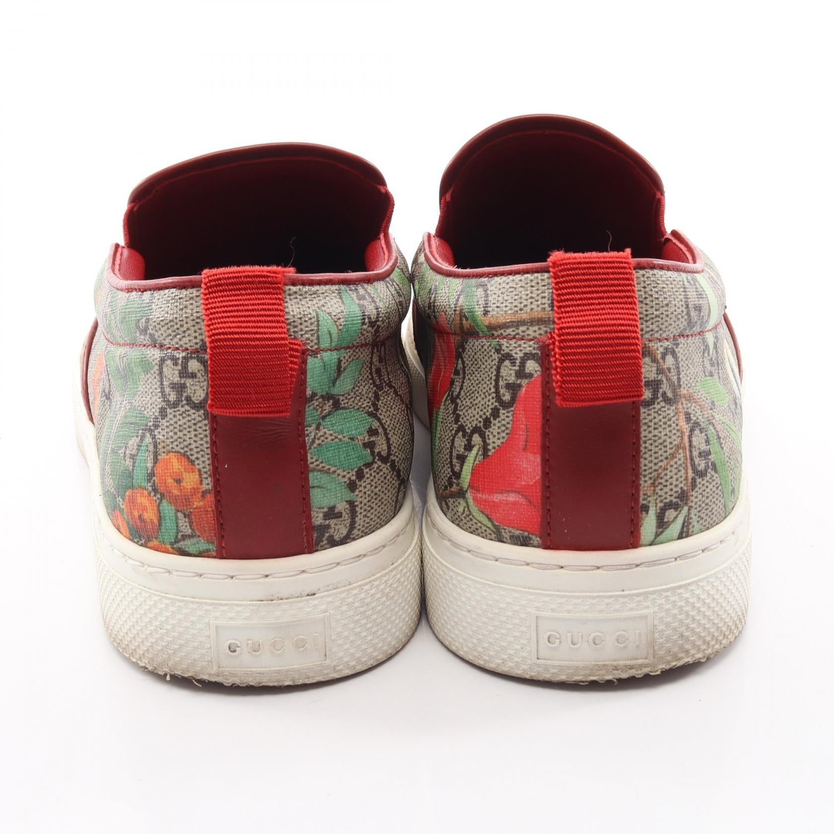 GUCCI Gucci Tian Gg Supreme Slip-On Sneakers Beige/Multicolor Pvc Coated Canvas×leather 427077 image 10