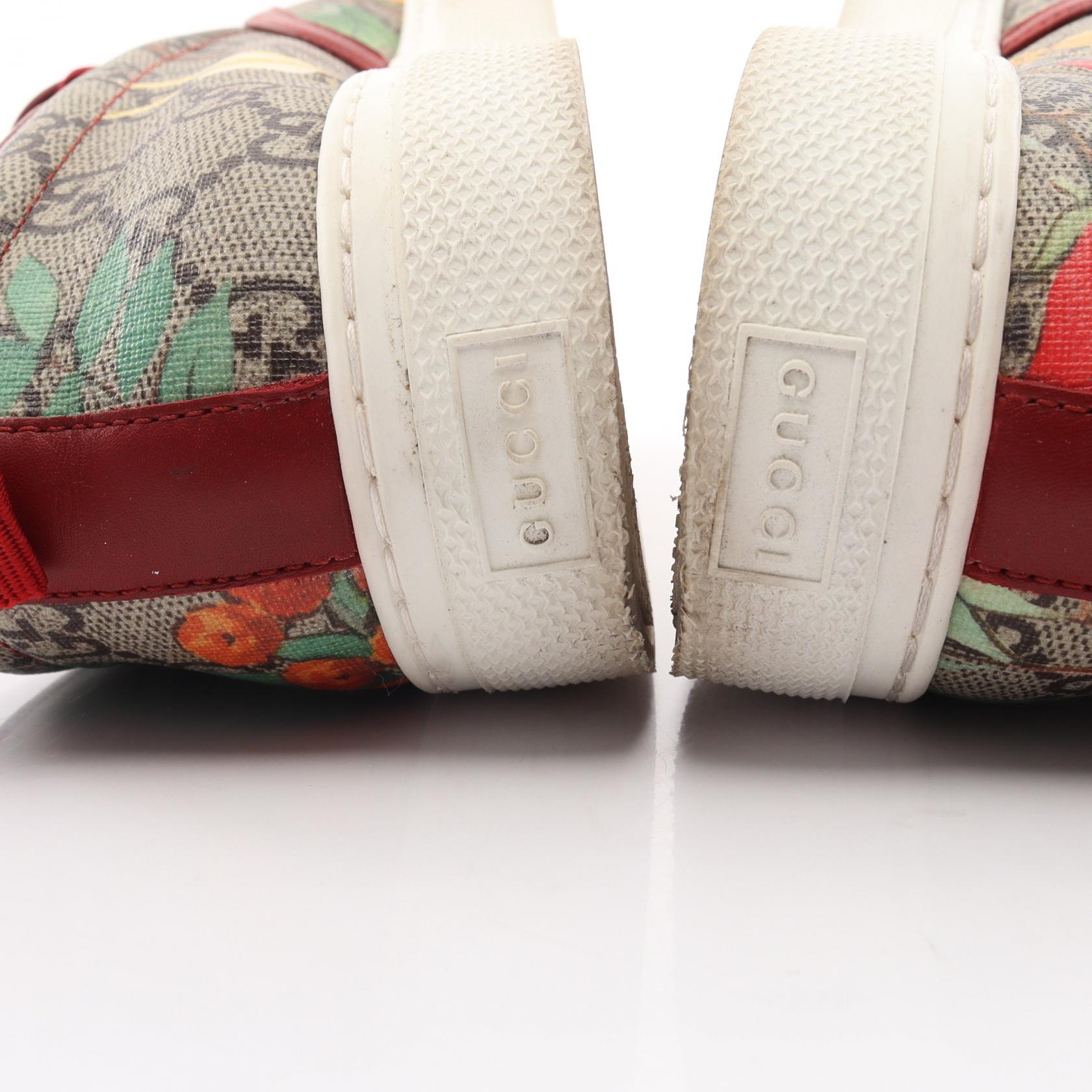GUCCI Gucci Tian Gg Supreme Slip-On Sneakers Beige/Multicolor Pvc Coated Canvas×leather 427077 image 11