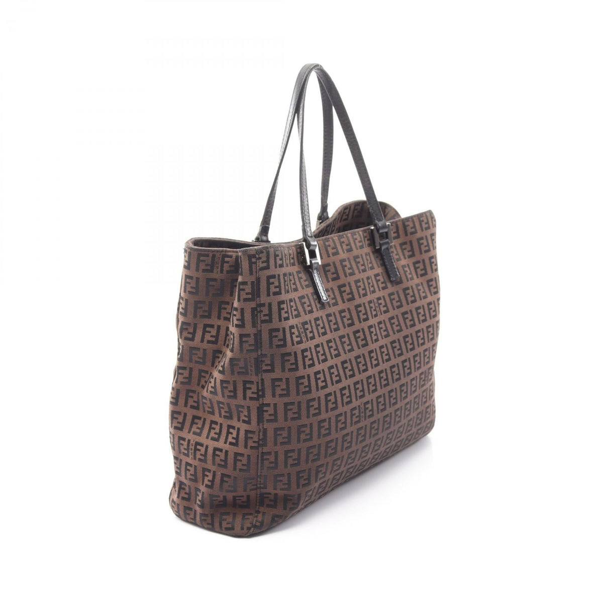 FENDI Fendi Zucchino Tote Bag Gray/Black Canvas×leather 8bh133 image 2