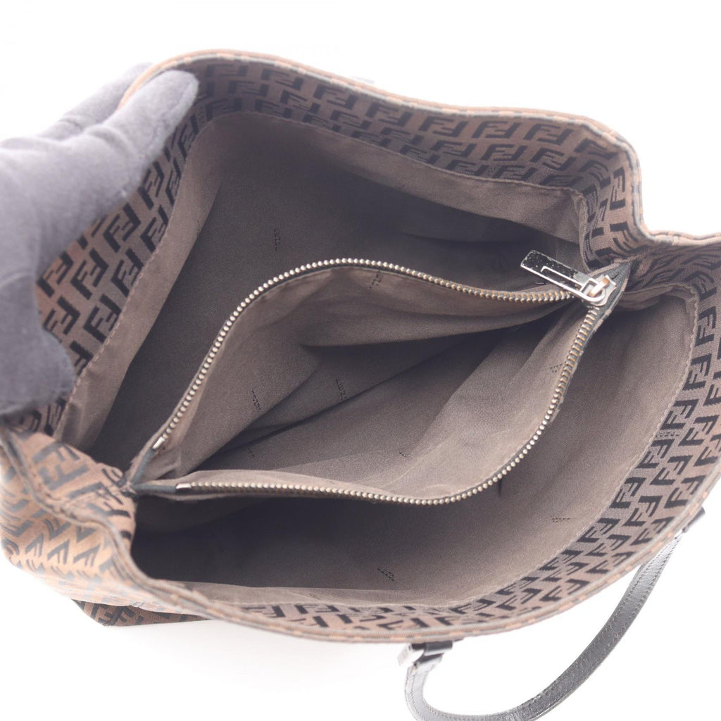 FENDI Fendi Zucchino Tote Bag Gray/Black Canvas×leather 8bh133 image 3