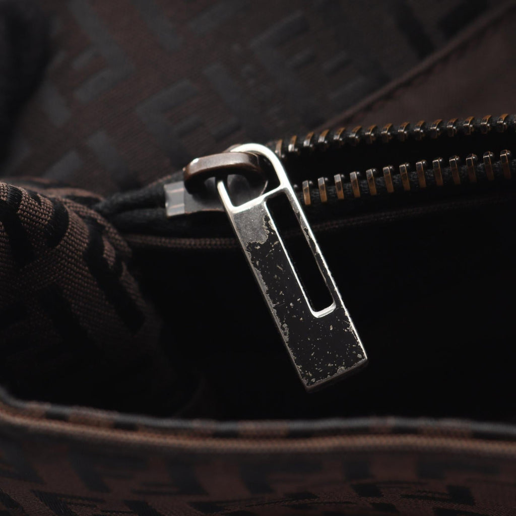FENDI Fendi Zucchino Tote Bag Gray/Black Canvas×leather 8bh133 image 9