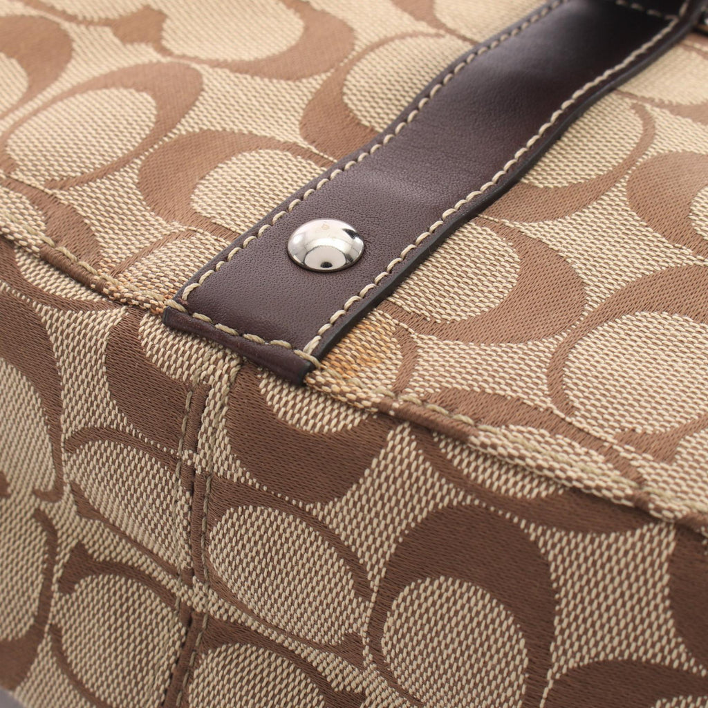 COACH Coach Signature Shoulder Bag Beige/Brown Canvas×leather F14446 image 10