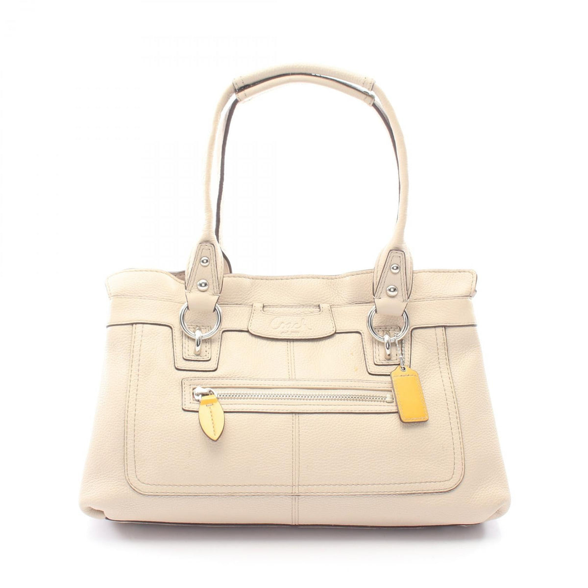 COACH Coach Penelope Shoulder Bag Beige/Yellow Leather×patent Leather F14686 image 1