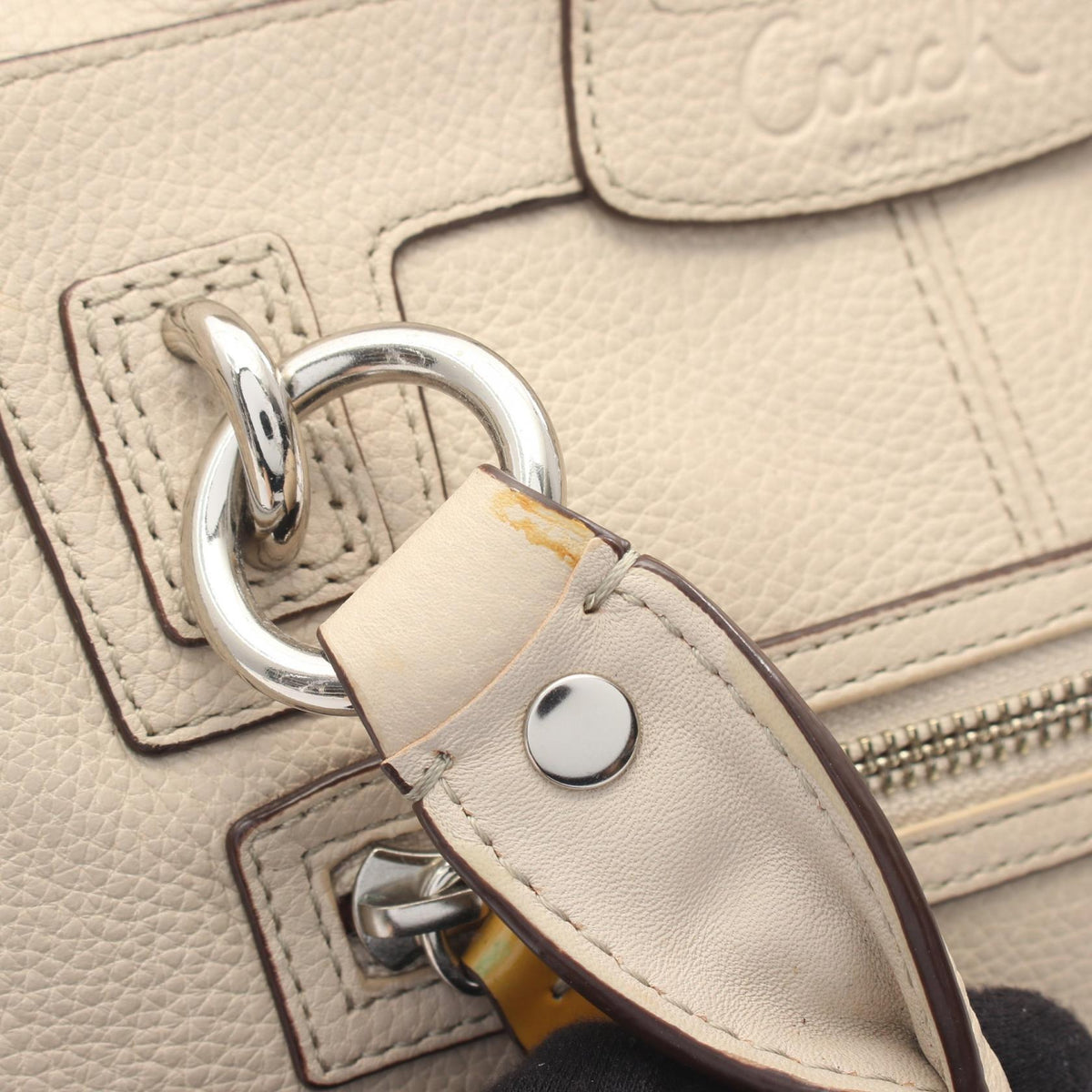 COACH Coach Penelope Shoulder Bag Beige/Yellow Leather×patent Leather F14686 image 9