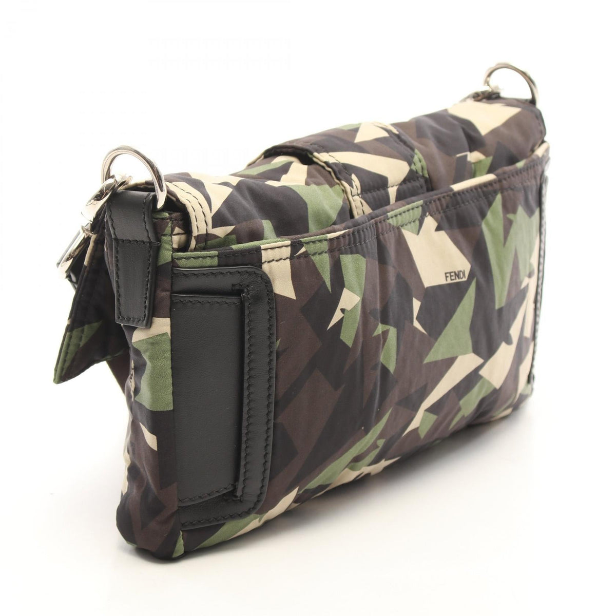 FENDI Fendi Mamma Baguette Shoulder Bag Khaki/Brown/Multicolor Nylon×leather 7va472 image 2