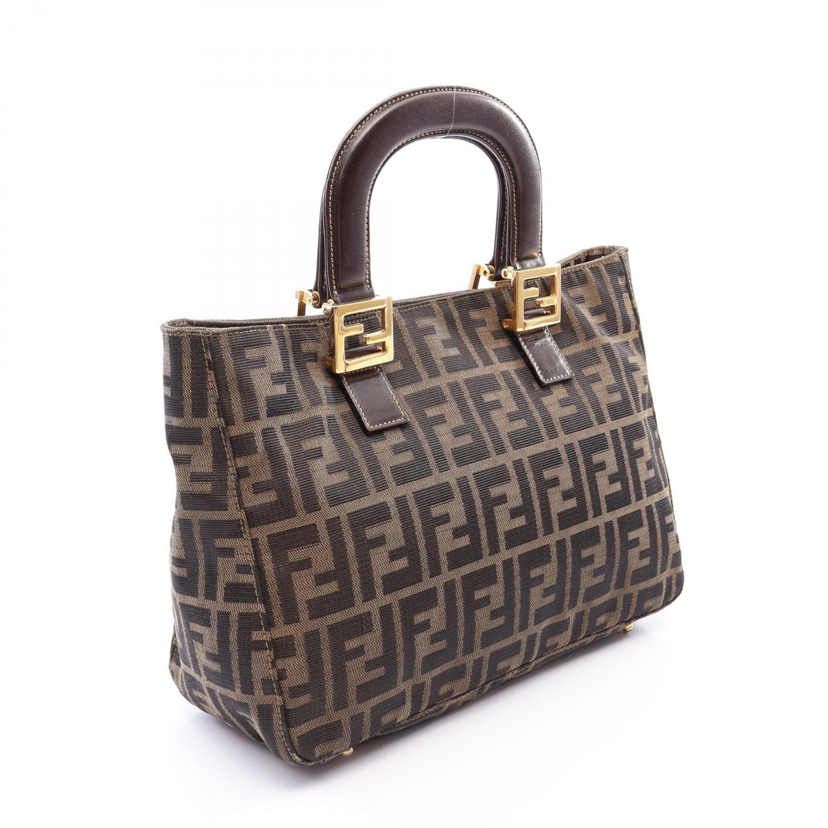 FENDI Fendi Zucca Tote Bag Brown Canvas×leather image 2