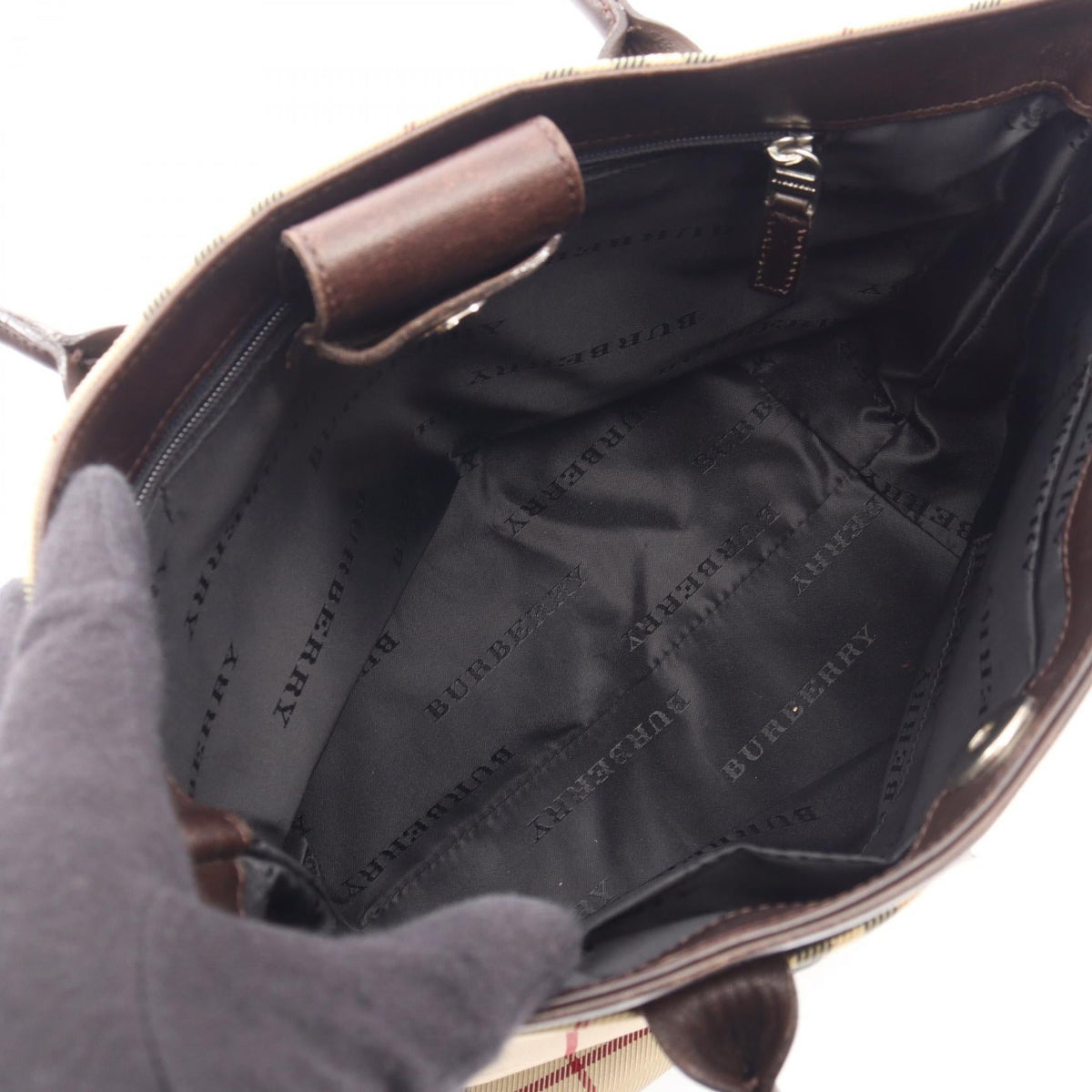 BURBERRY Burberry Nova Check Handbag Beige/Brown Canvas×leather image 3