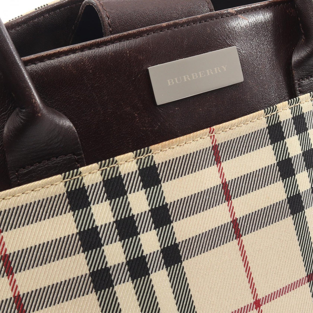 BURBERRY Burberry Nova Check Handbag Beige/Brown Canvas×leather image 8