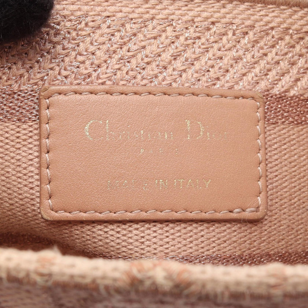 DIOR Christian Dior Lady D-Lite Medium Cannage Crossbody Handbag Canvas Pink Used image 4