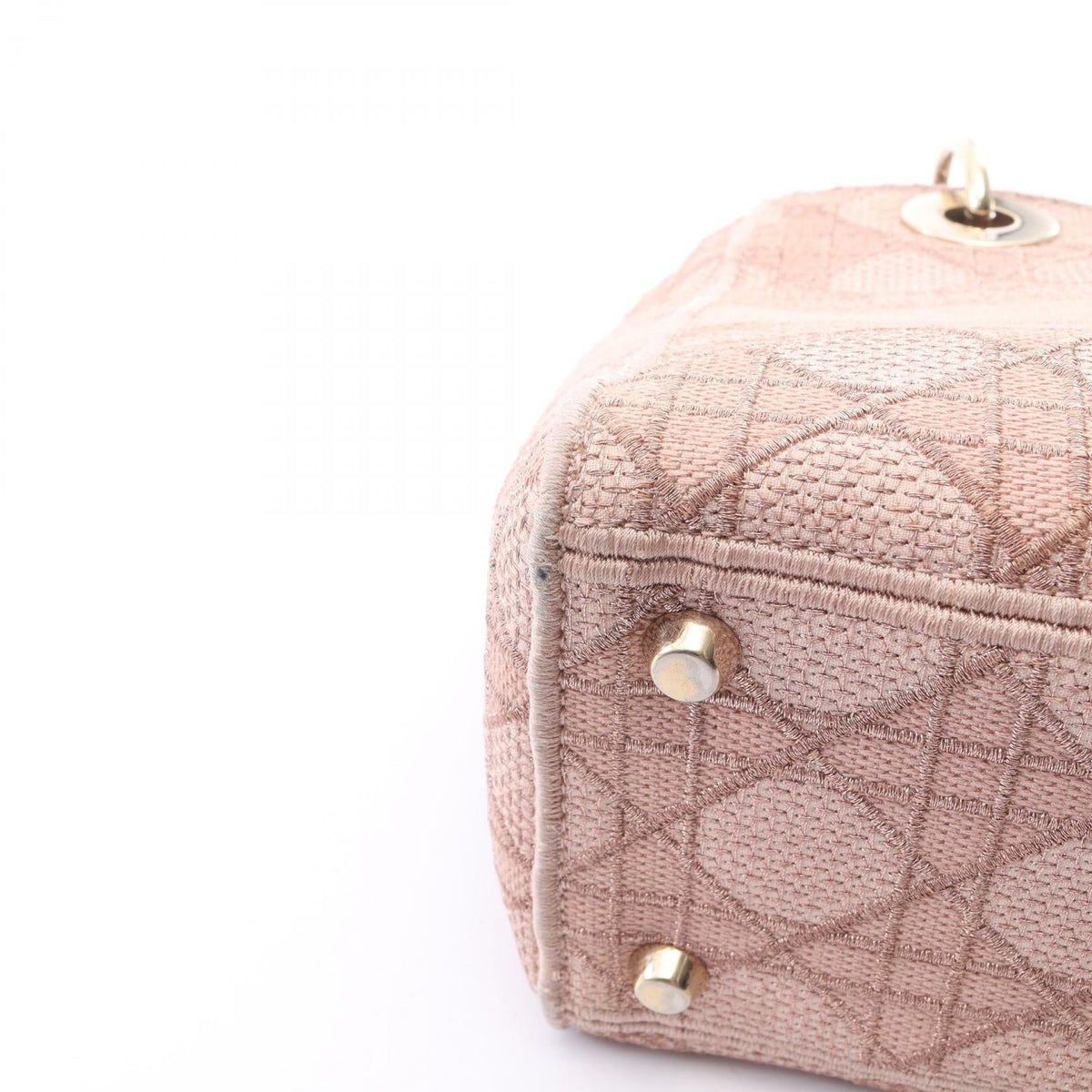 DIOR Christian Dior Lady D-Lite Medium Cannage Crossbody Handbag Canvas Pink Used image 5