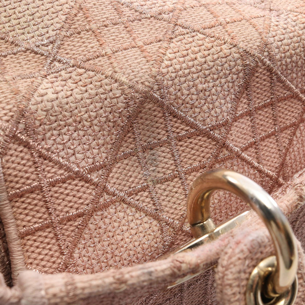 DIOR Christian Dior Lady D-Lite Medium Cannage Crossbody Handbag Canvas Pink Used image 9