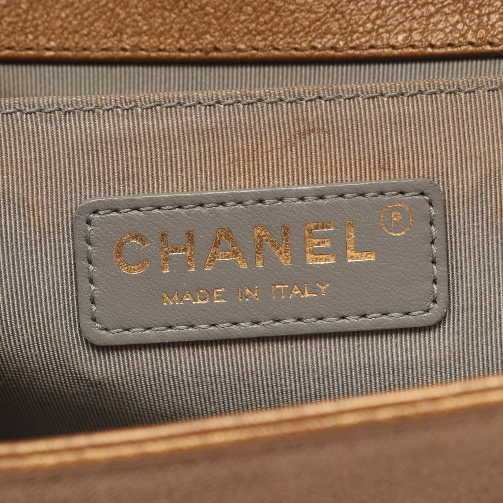 CHANEL Chanel Shoulder Bag Boy Chanel Dubai Limited Edition Antique Gold Hardware Leather Brown/Gold Boy Chanel Dubai Limited Edition Antique Gold Hardware A67086 image 4