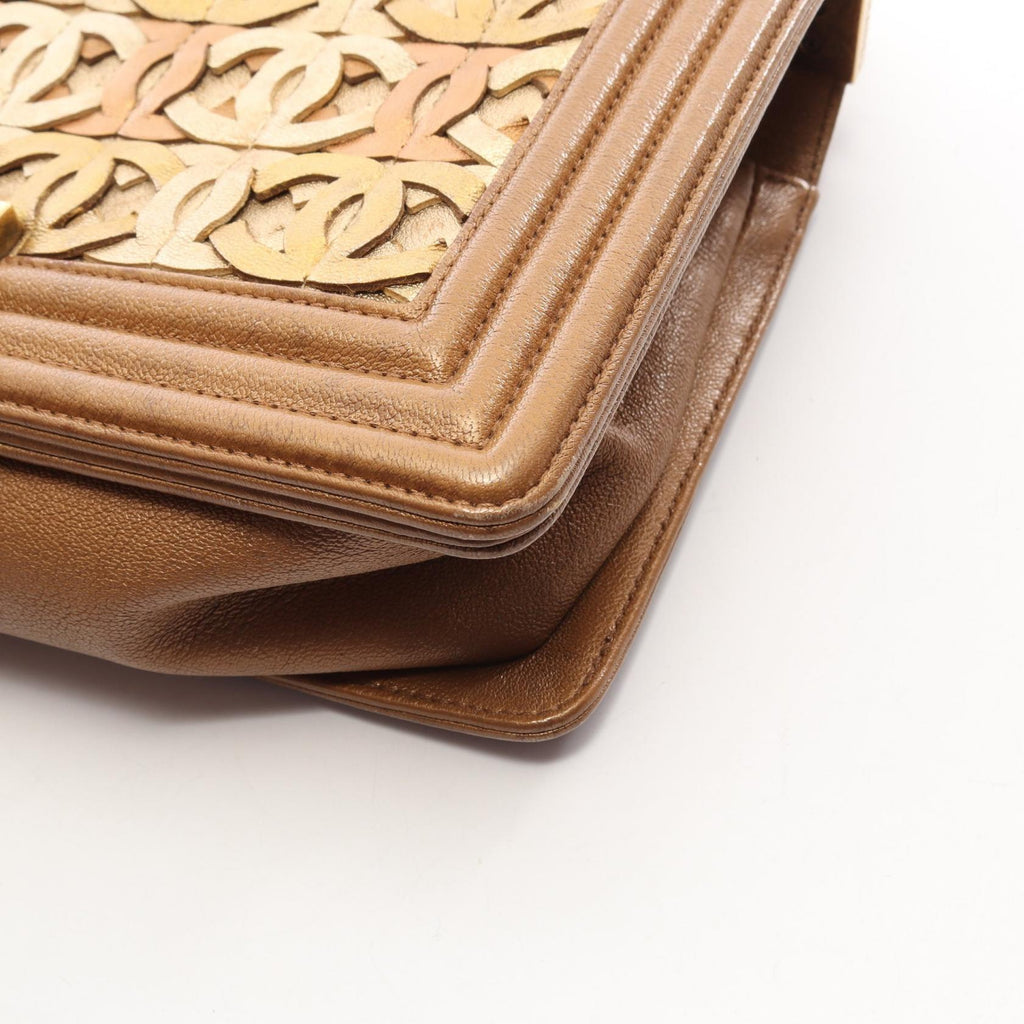 CHANEL Chanel Shoulder Bag Boy Chanel Dubai Limited Edition Antique Gold Hardware Leather Brown/Gold Boy Chanel Dubai Limited Edition Antique Gold Hardware A67086 image 8