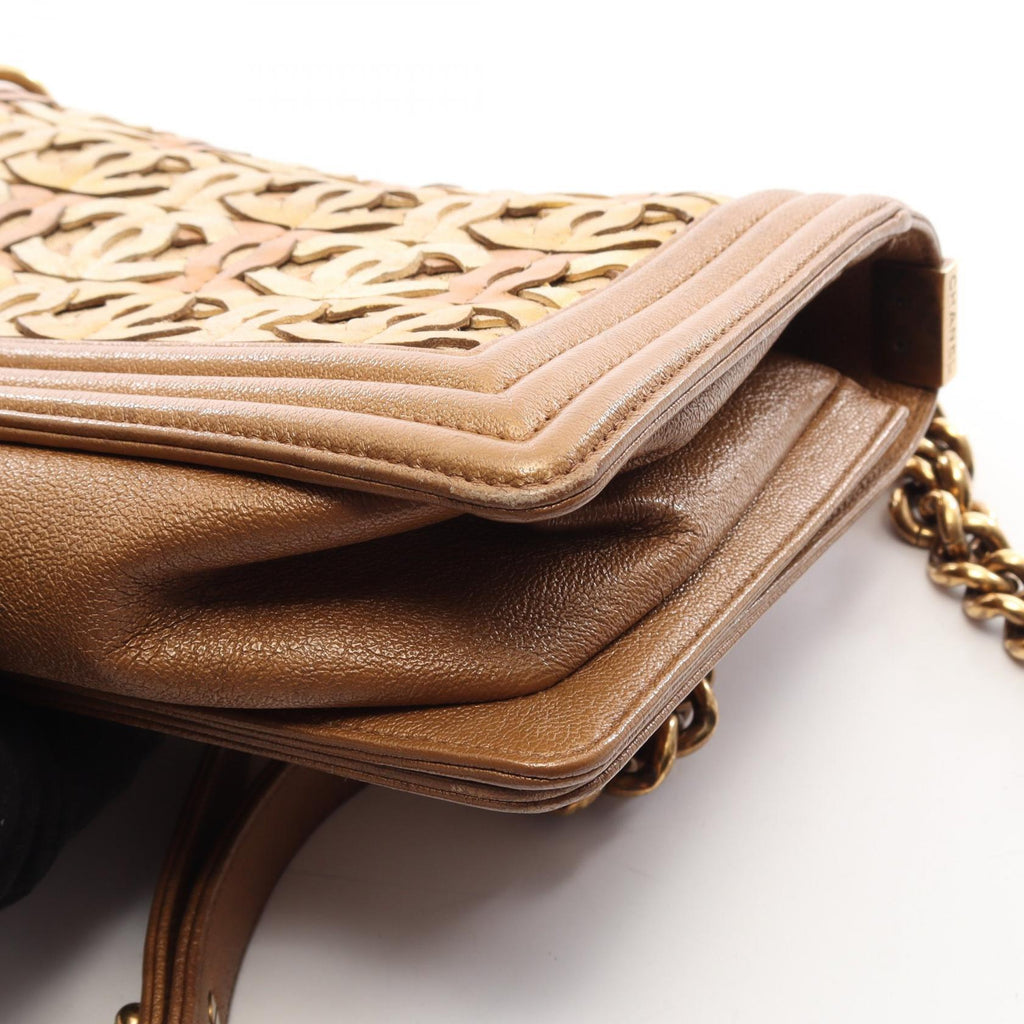 CHANEL Chanel Shoulder Bag Boy Chanel Dubai Limited Edition Antique Gold Hardware Leather Brown/Gold Boy Chanel Dubai Limited Edition Antique Gold Hardware A67086 image 9