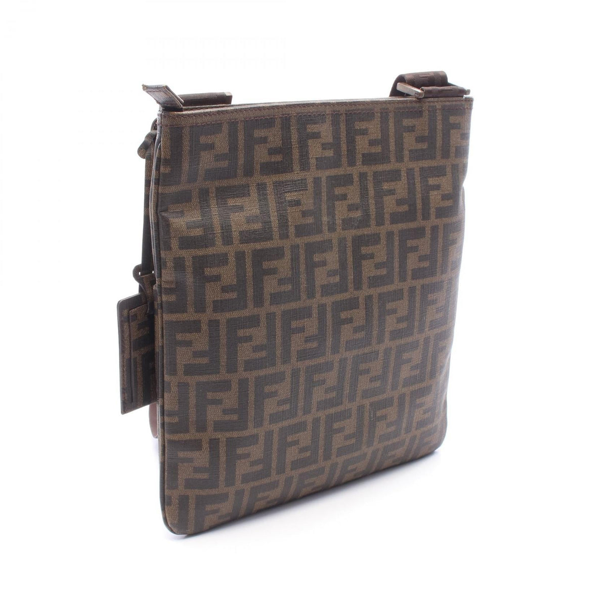 FENDI Fendi Zucca Shoulder Crossbody Bag 7va207 Pvc Coated Canvas Brown Black Used image 2