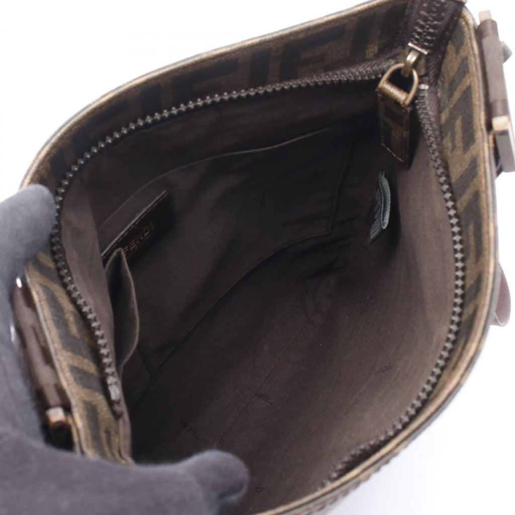FENDI Fendi Zucca Shoulder Crossbody Bag 7va207 Pvc Coated Canvas Brown Black Used image 3