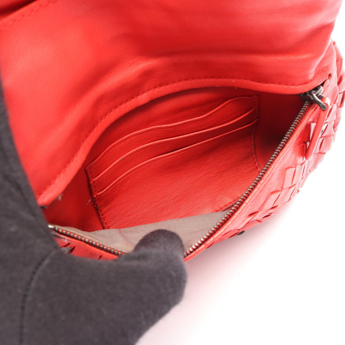 BOTTEGA VENETA Bottega Veneta Intrecciato Shoulder Bag Red Leather 310774 image 4