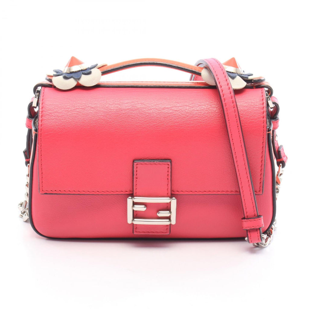 FENDI Fendi Double Micro Baguette 2way Handbag Pink/White/Multicolor Leather 8m0371 image 1