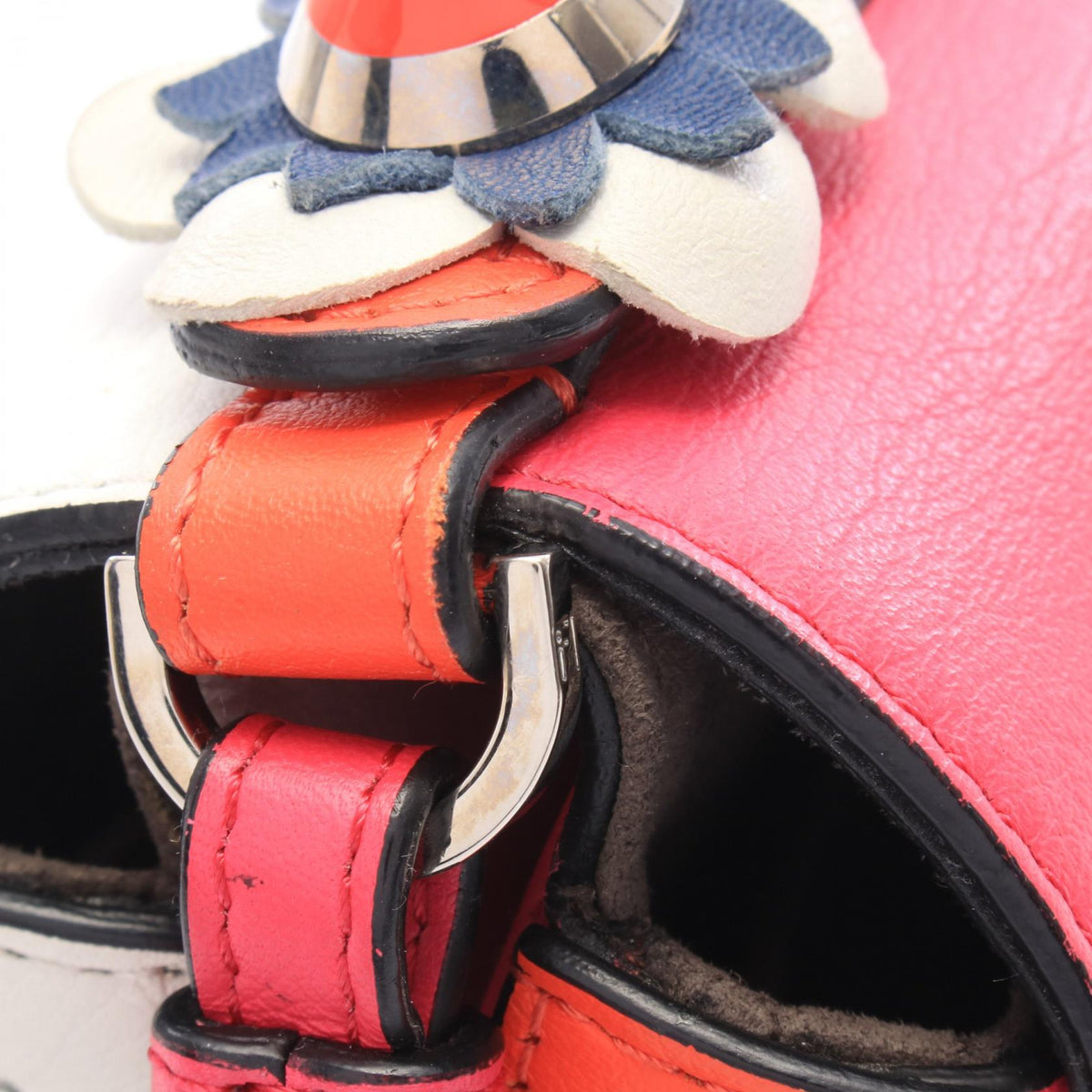 FENDI Fendi Double Micro Baguette 2way Handbag Pink/White/Multicolor Leather 8m0371 image 10
