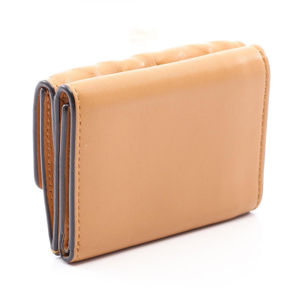FENDI Fendi Baguette Ff Logo Tri-Fold Wallet 8m0395 Leather Beige Used Women image 2