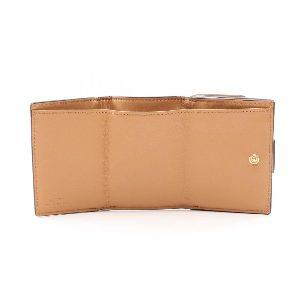 FENDI Fendi Baguette Ff Logo Tri-Fold Wallet 8m0395 Leather Beige Used Women image 3