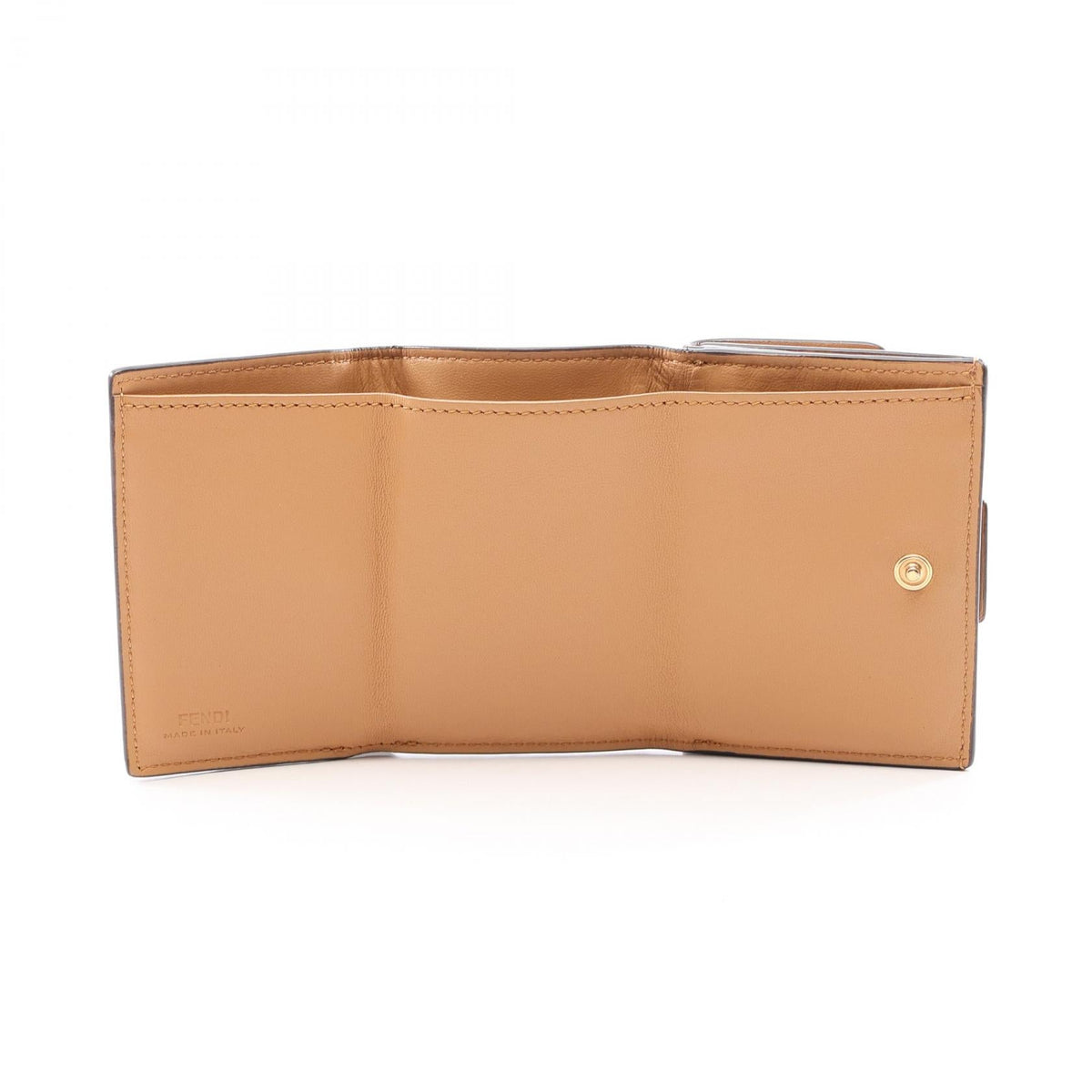 FENDI Fendi Baguette Ff Logo Tri-Fold Wallet 8m0395 Leather Beige Used Women image 3