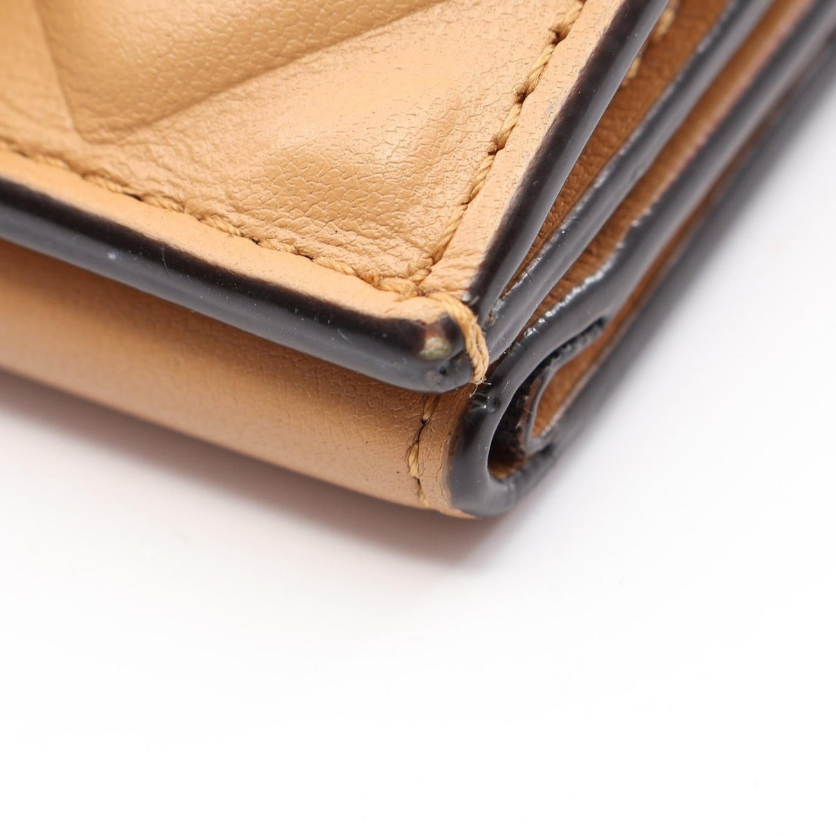 FENDI Fendi Baguette Ff Logo Tri-Fold Wallet 8m0395 Leather Beige Used Women image 7