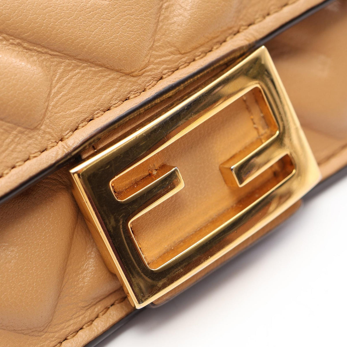FENDI Fendi Baguette Ff Logo Tri-Fold Wallet 8m0395 Leather Beige Used Women image 9