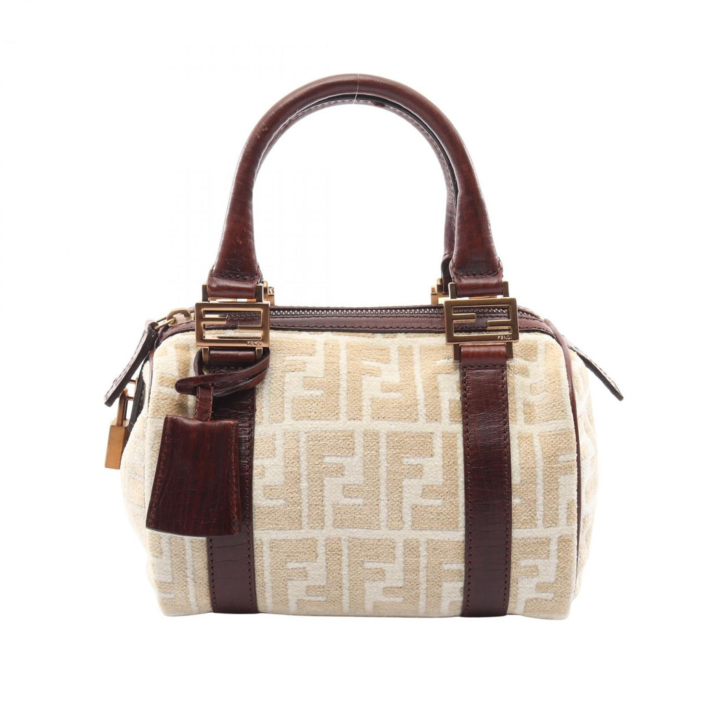 FENDI Fendi Zucca Tote Bag Beige/White/Brown Fabric×leather image 1