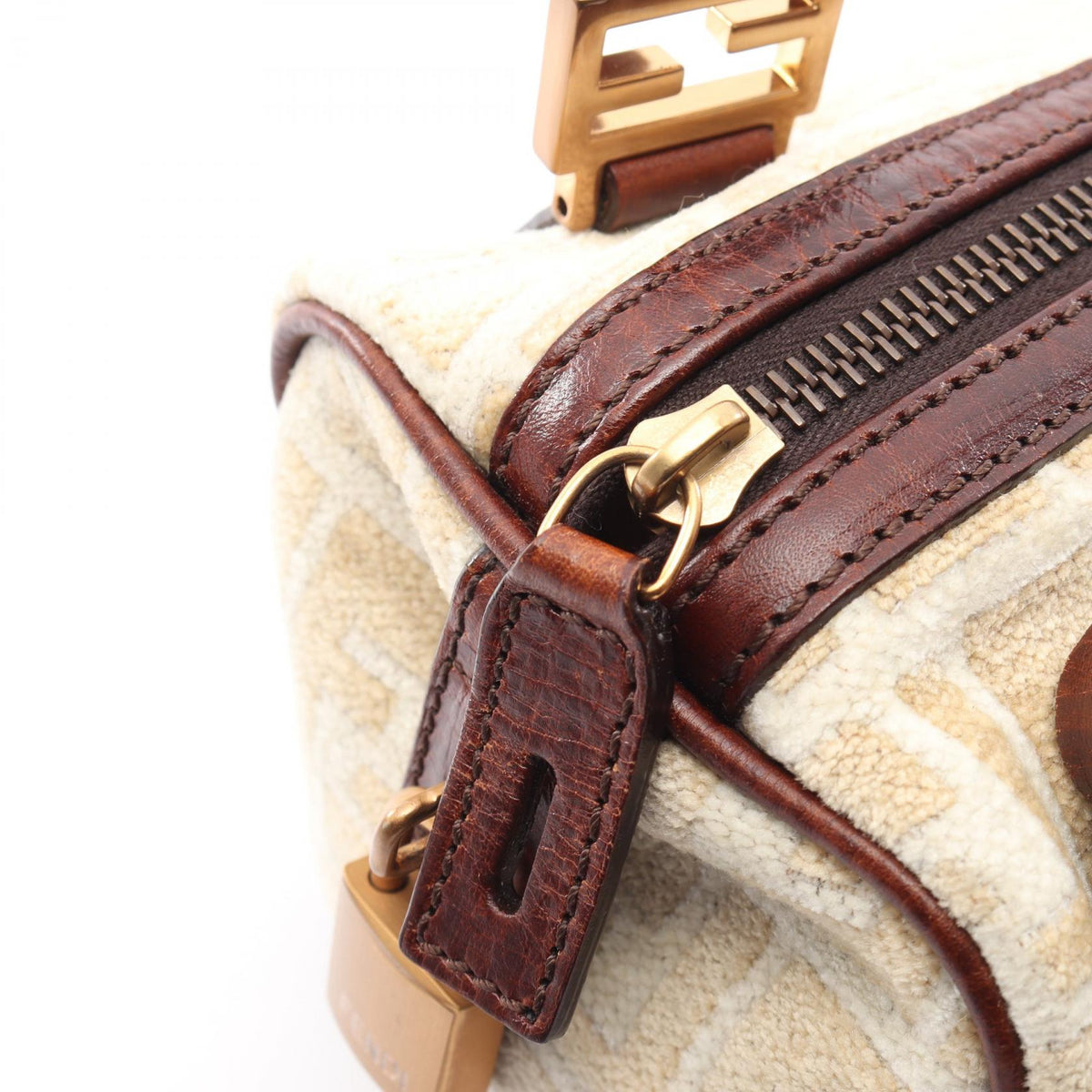 FENDI Fendi Zucca Tote Bag Beige/White/Brown Fabric×leather image 13