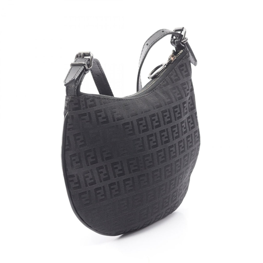 FENDI Fendi Zucchino Shoulder Bag Black Canvas×leather 8br248 image 2