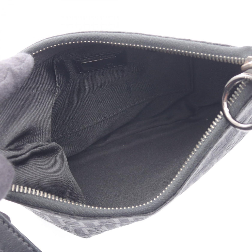FENDI Fendi Zucchino Shoulder Bag Black Canvas×leather 8br248 image 3