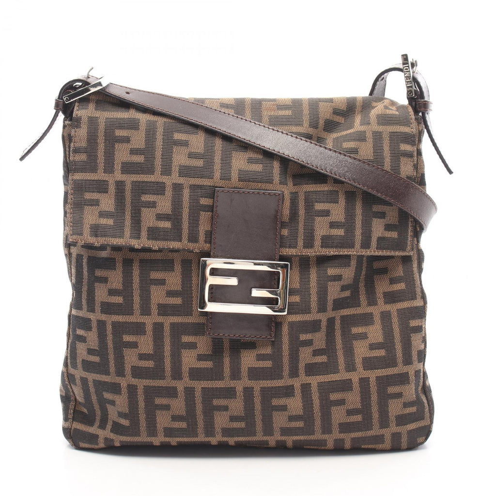 FENDI Fendi Zucca Shoulder Bag Brown/Black Canvas×leather 26730 image 1