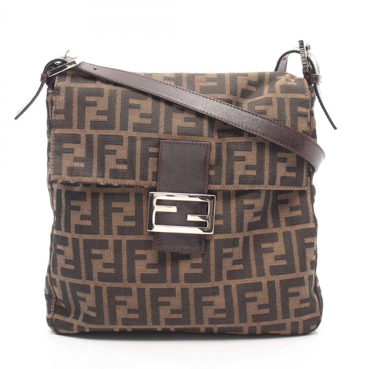FENDI Fendi Zucca Shoulder Bag Brown/Black Canvas×leather 26730 image 1