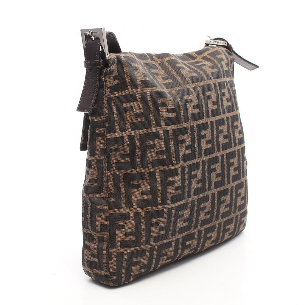 FENDI Fendi Zucca Shoulder Bag Brown/Black Canvas×leather 26730 image 2