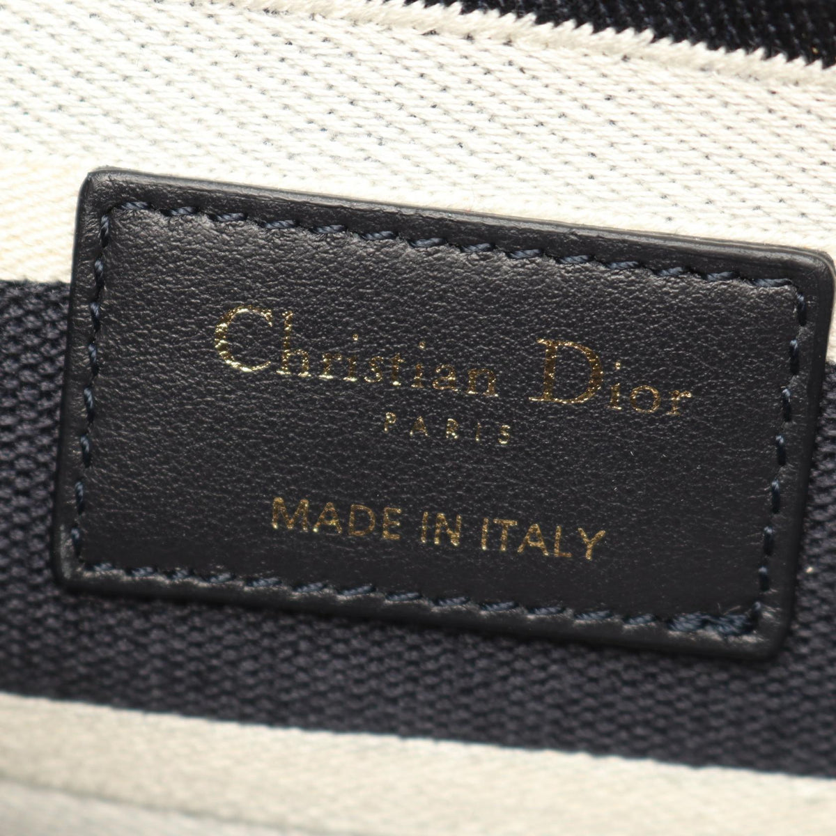 CHRISTIAN DIOR Christian Dior Lady D-Lite Cornelie Medium 2way Handbag Navy/White Canvas image 4