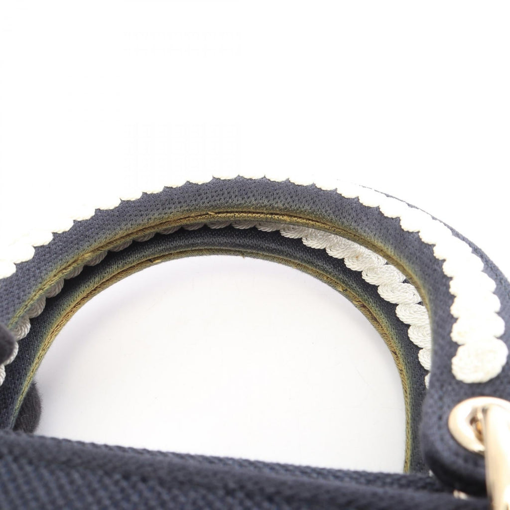 CHRISTIAN DIOR Christian Dior Lady D-Lite Cornelie Medium 2way Handbag Navy/White Canvas image 8