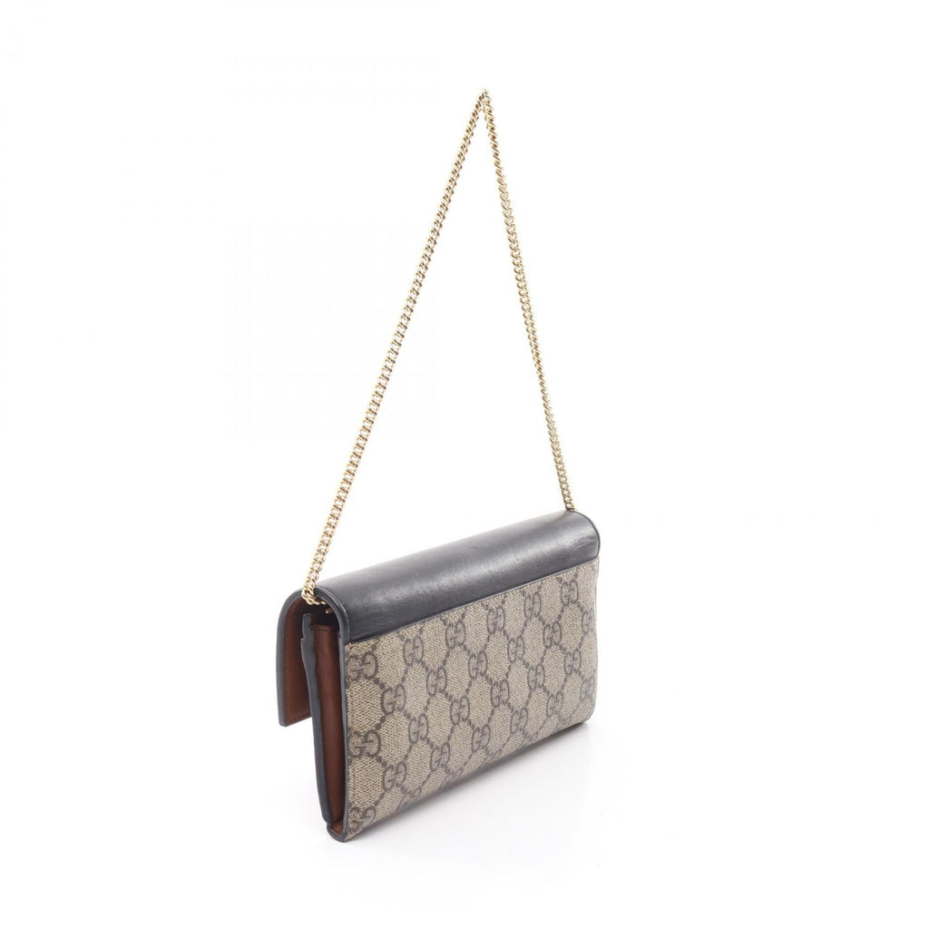 GUCCI Gucci Gg Supreme Chain Wallet Shoulder Handbag 453506 Canvas Leather Used Women image 2