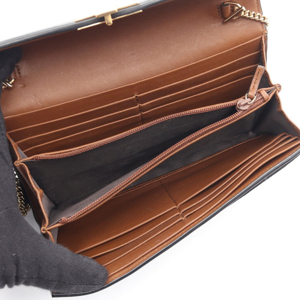 GUCCI Gucci Gg Supreme Chain Wallet Shoulder Handbag 453506 Canvas Leather Used Women image 3