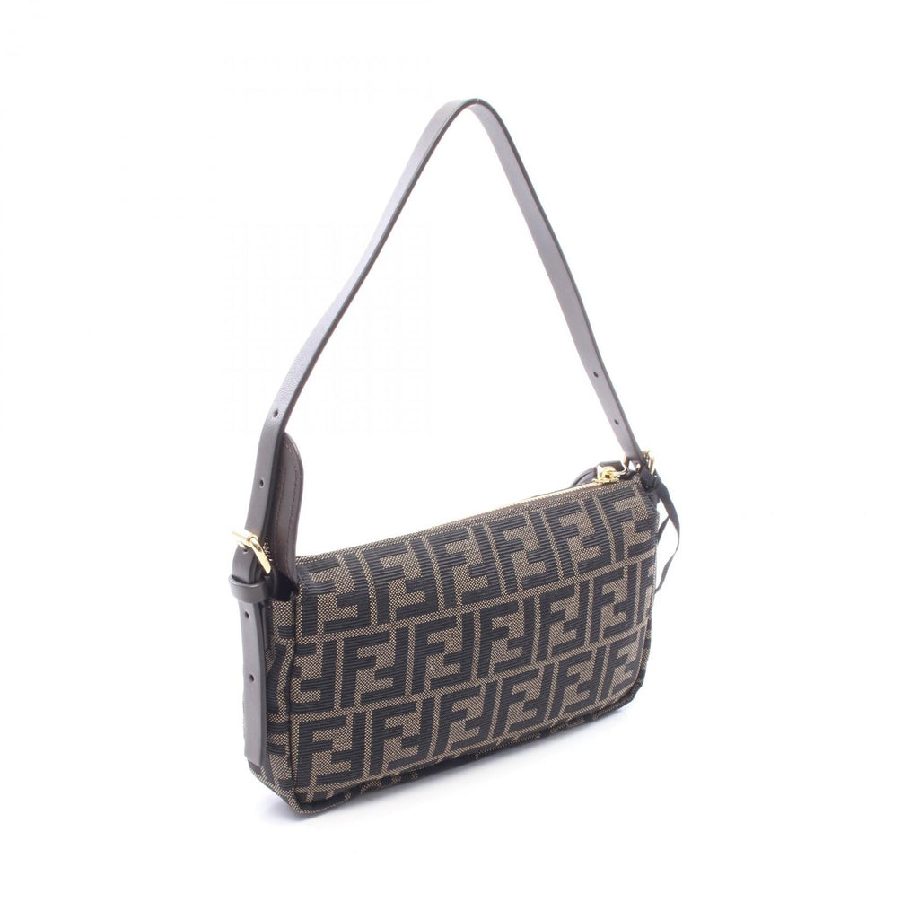 FENDI Fendi Zip Top Small Shoulder Bag Brown/Black Canvas×leather 8bs123b17af14yn image 2