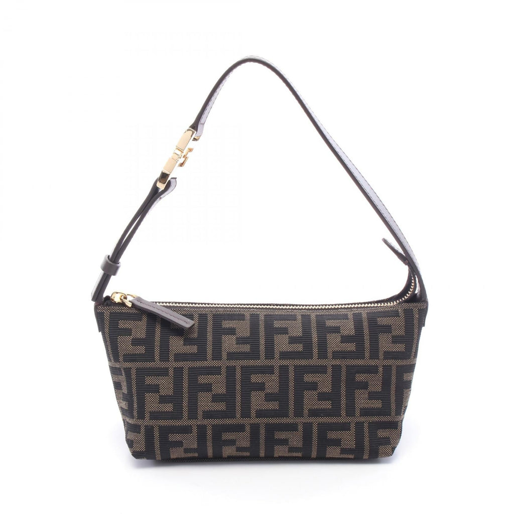 FENDI Fendi Vanity Pouch Small Zucca Handbag Brown/Black Canvas×leather 8bs124b17af14yn image 1