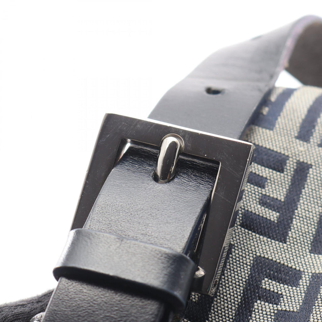 FENDI Fendi Zucchino Shoulder Bag 16325 Canvas Leather Gray Navy Used Women image 12