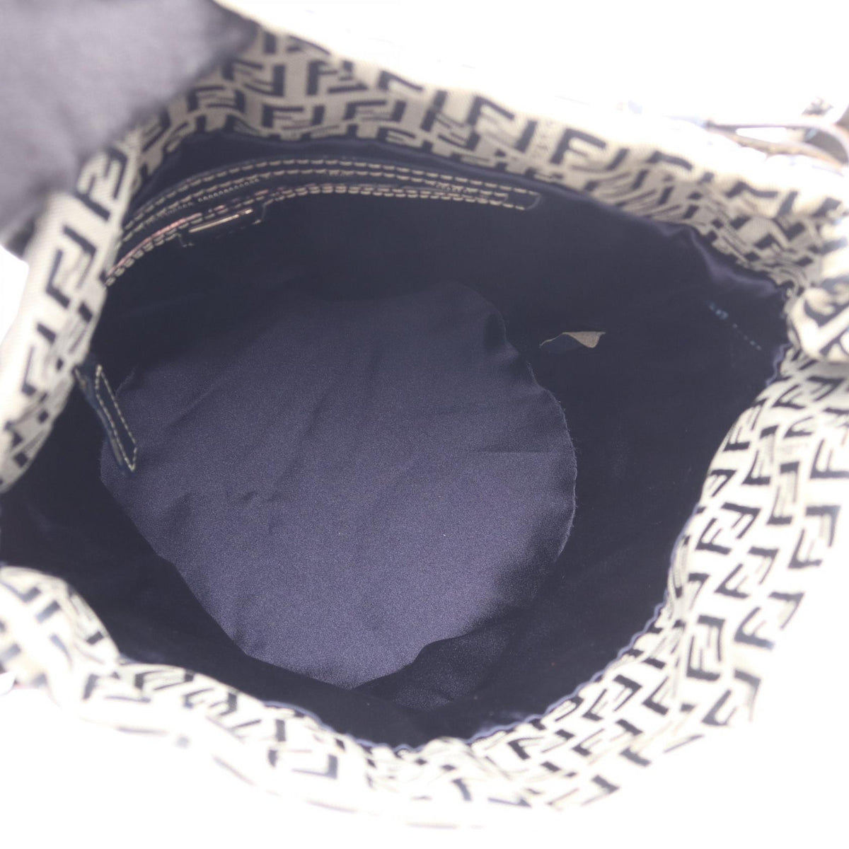 FENDI Fendi Zucchino Shoulder Bag 16325 Canvas Leather Gray Navy Used Women image 3
