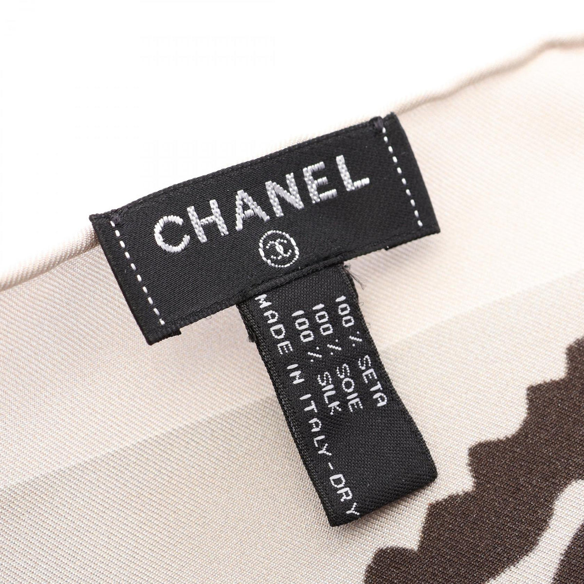 CHANEL Chanel Coco Mark Scarf Stole Wrap Silk Beige Multicolor Used Women image 2